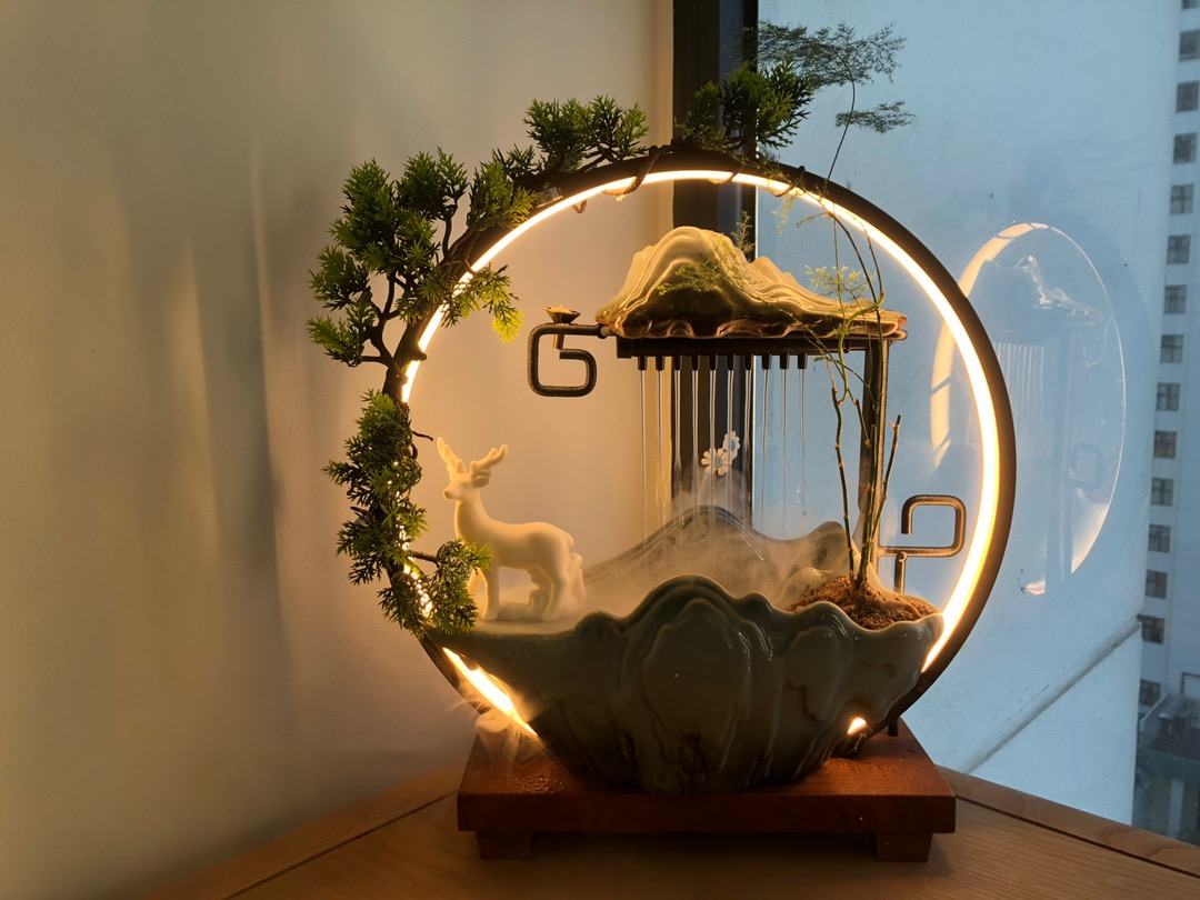 Tác Phẩm Nai Trắng Uống Nước Bên Bờ Suối, Ms 00006; Bộ (35cm; 43cm; 53cm) Full Box, Free Ship, Từ 1.950.000 VnĐ đến 2.550.000 VnĐ.