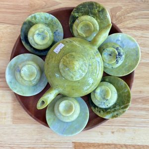 Ấm, Tách Trà Ngọc Onyx (trắng Xanh)